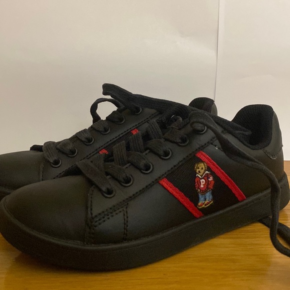 Ralph Lauren Other - Polo Ralph Lauren Quilton Bear Black Leather Sneaker